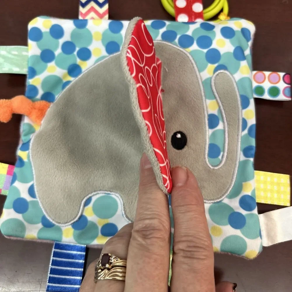 TaGgies Baby‎ Lovie Security Multicolor Ribbons Flat Blanket Elephant Teether